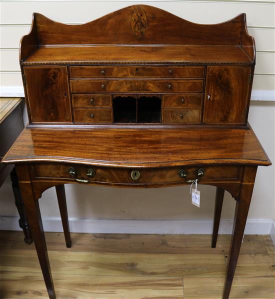 A Regency inlaid mahogany bonheur du jour, W.3ft